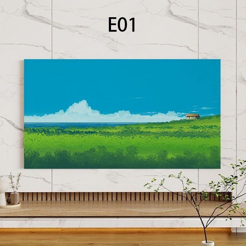 150x90cm Stoff TV Staubschutzhülle Landschaft Gedruckt Haushalts-LCD-Monitor Überzug Staubdicht Sonnenschutz TV Staubtuch