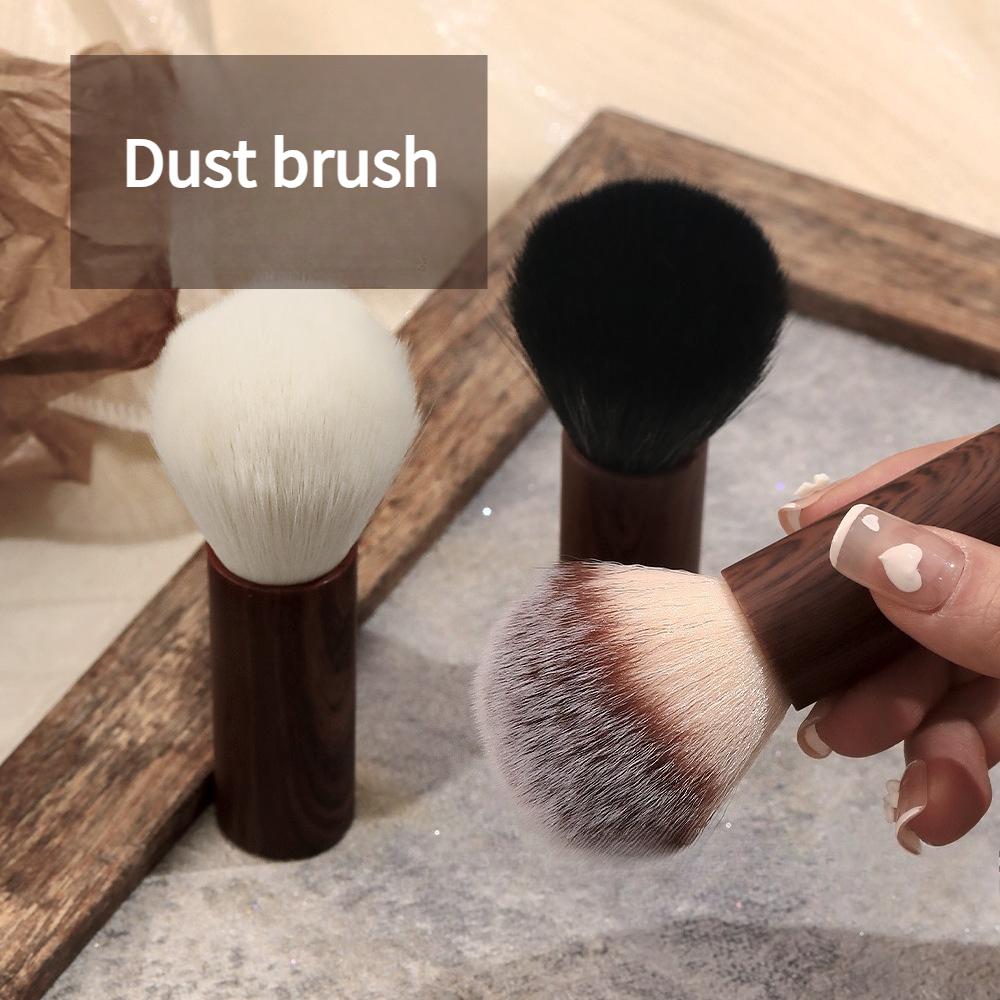 1pc Premium Walnut Wood Nail Brush with Ergonomic Handle - Gentle Dust & Clutter Removal Makeup Brush for Nails, Manicure Tools