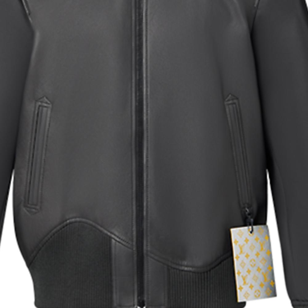 Louis Vuitton Leather Jacket Men's Dark Gray 1A9G8Z