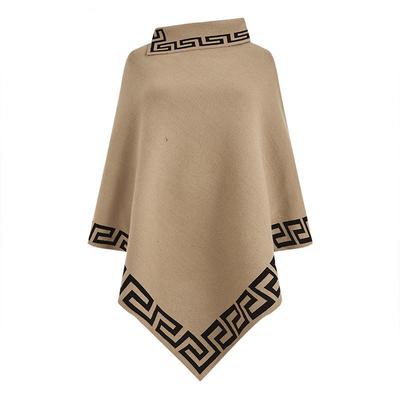 Spring and Autumn New High Neck Pullover Women's Loose Simple Thickened Fashion Large Cloak Shawl Knitted Jacket