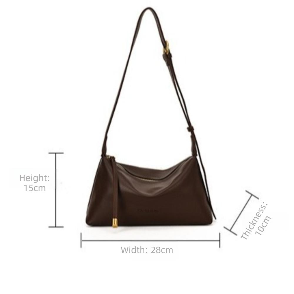 Fashion PU Leather Women Crossbody Bag Casual Retro Underarm Bag Versatile Large Capacity Dumpling Bag Daily Use