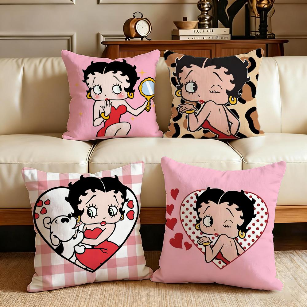 Classic Betty Boop Cushion Cover Cushion Cover Set 4Pcs 50X50 45X45 40X40 Pillowcase Decorative Sofa Home Decor