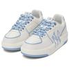 New MLB New York Yankees Anti-Slip Wear-Resistant Low-Top Skateboard Shoes Unisex White Blue 3ASXD025N-50BLS