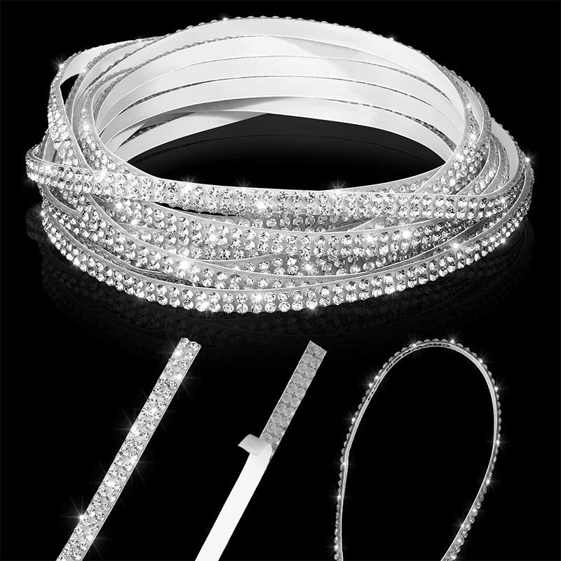 5m Self Adhesive Crystal Rhinestone Sticker Ribbon DIY Sticker Rhinestones Tape Arts Crafts Car Phone Auto Interior Decoration