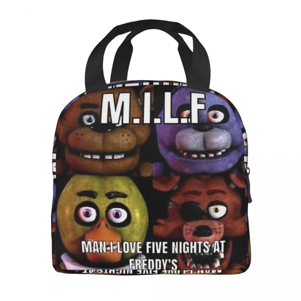 FNAF At Freddys Product Insulated Lunch Bag For Picnic Food Storage Bag Leakproof Thermal Cooler Lunch Boxes