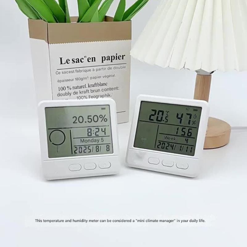 Temperature Humidity Meter Clock Temperature Format And Celsius For Home Office