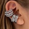 2Pcs/set Fashion Exaggerated Wide Clip Earrings for Women Simple Copper Metal Earring Daily Wear Vacation Jewelry Gifts