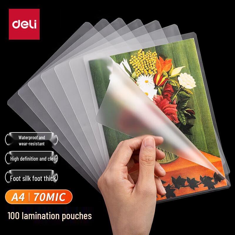 Deli A4 Laminating Film, 70 Micron
