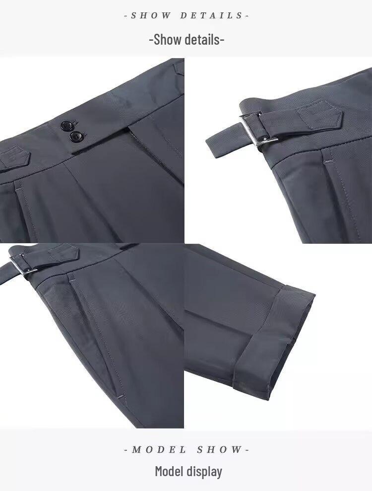 Men's British-Style Wrinkle-Resistant Dress Pants - Casual, Versatile, and Stylish French Suit Trousers