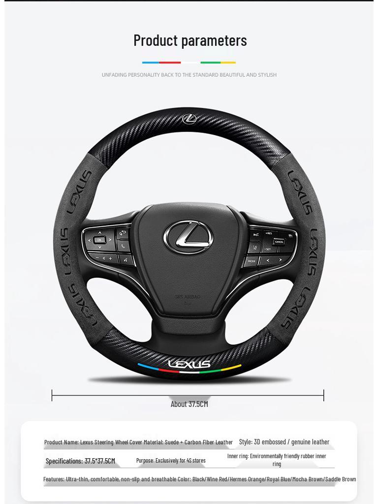 Lexus Steering Wheel Cover: Genuine Leather & Suede for UX, NX, RX, LX, CT
