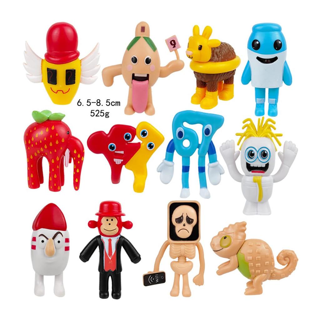 Brainrot Game-Stil Figuren, 12 Figuren pro Gruppe, Dekorative Ornamente, Perfekt für Weihnachts- oder Neujahrsgeschenke