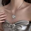Ins Cold Wind Pull Adjustable Rose Necklace Female Summer Personality Simple Collarbone Chain Temperament Sweet Cool Necklace
