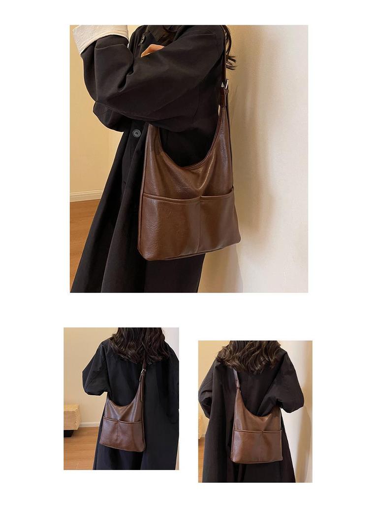 Retro Toteväska med Stor Kapacitet: Höst-/Vinterstil för högskolestudenter & pendlare