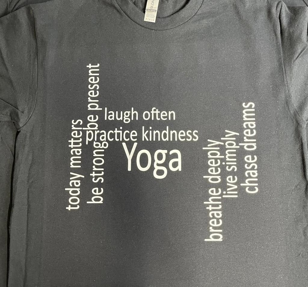 Yoga T-Shirt Herren Damen T-Shirts Oberteil Top Entspanne atme lache unisex