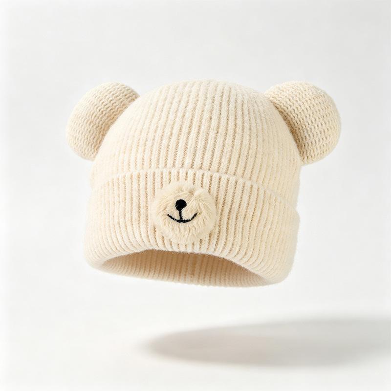 Autumn and winter fashion hat women's cute bear ears wool hat warm casual face small knitted hat