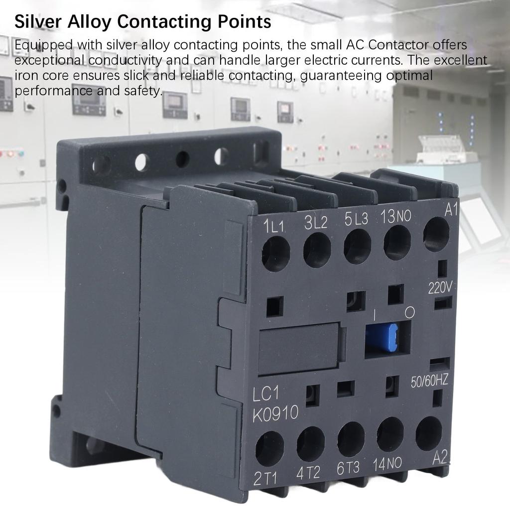AC Contactor Compact PC Flame Retardant Housing 1 Normally Open K Type AC Contactor 9A Coil Voltage