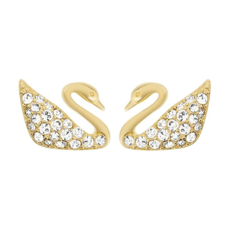 Swarovski Brand Logo Gold Plated Stud Earrings Women's Gold 5083132