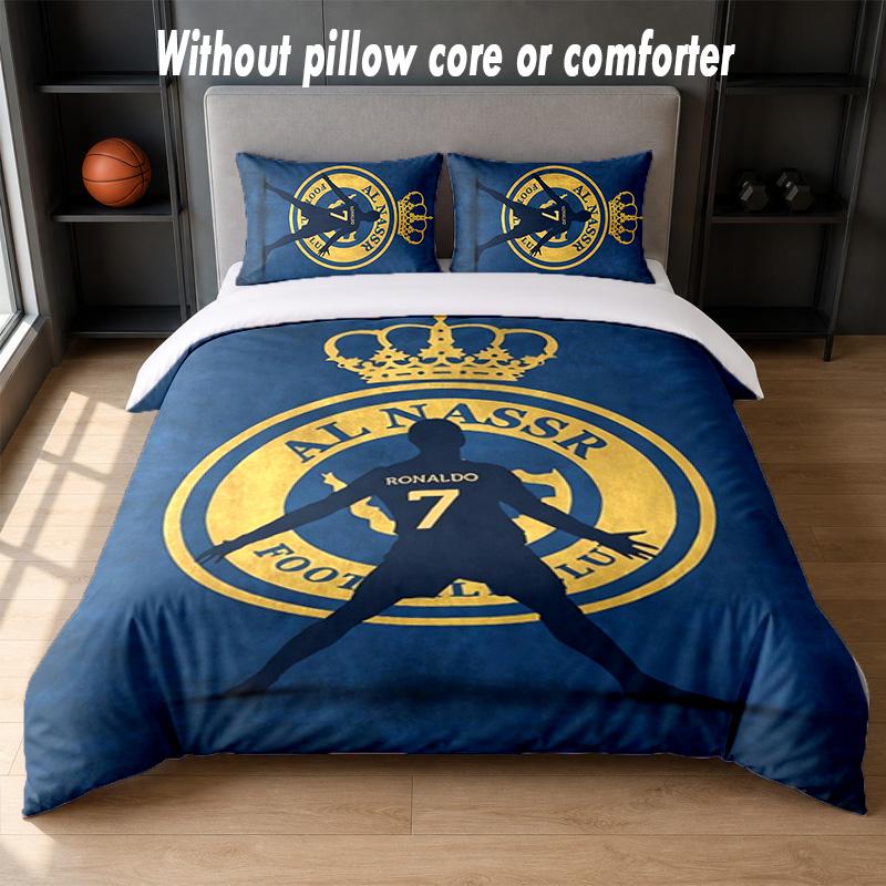 Set Biancheria da Letto Design Cristiano Ronaldo 1 Copripiumino + 2 Federe Morbido Traspirante Biancheria da Letto per la Casa