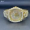 TikTok Diamond Wristwatch For Men Luxury MISSFOX Gold Plated Quartz Watches Nightclub Party Watch Unisex Rapper Jewelry Gift