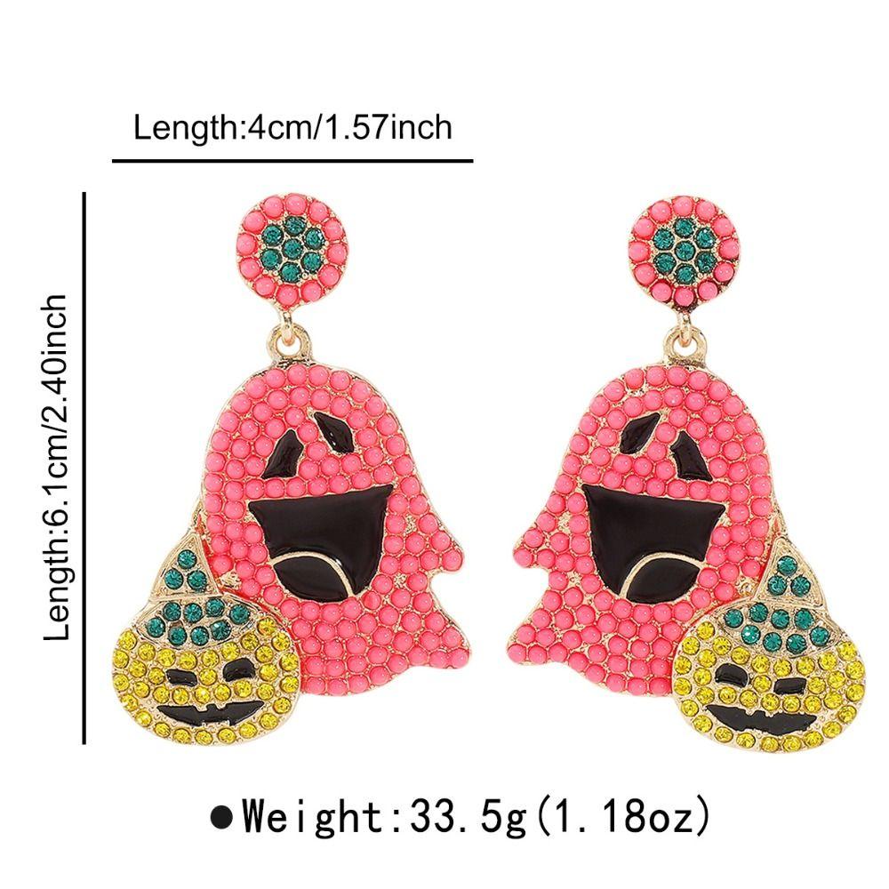 Kawaii Cute Ghost Earrings Irregular Halloween Party Jewelry Cool Ghost Pumpkin Earrings  Lady