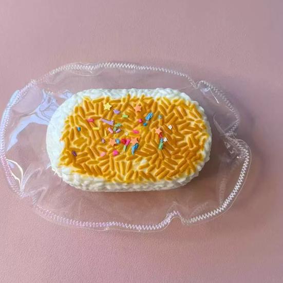 Simulated Rice Ball Squeeze Toy Food Grade Silicone Rice Ball Decompression Toy Stress Relief Simulation Food Sensory Fidget Toy