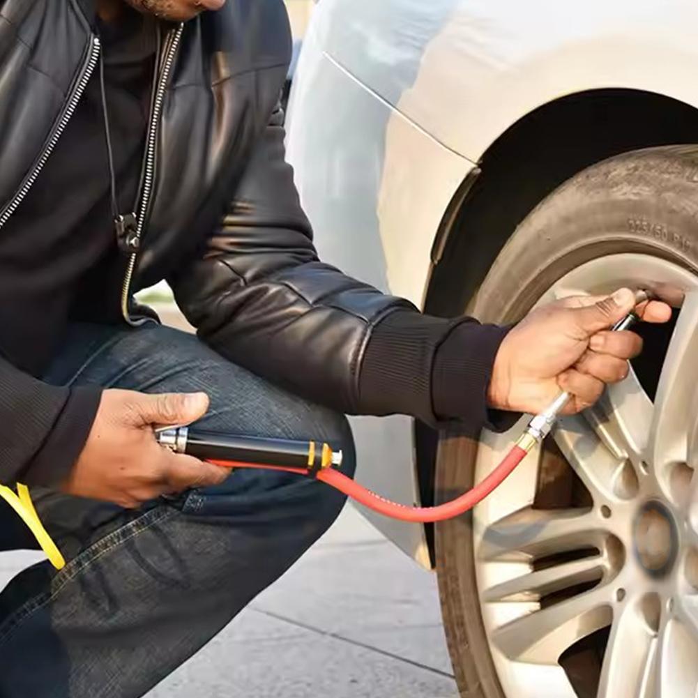 Handheld Auto Luft Reifen Druck Füllgerät Füllwerkzeug Kompressor LKW Motorrad Reifen Luftwerkzeug Autoreparatur Manometer Schlauch U4m5