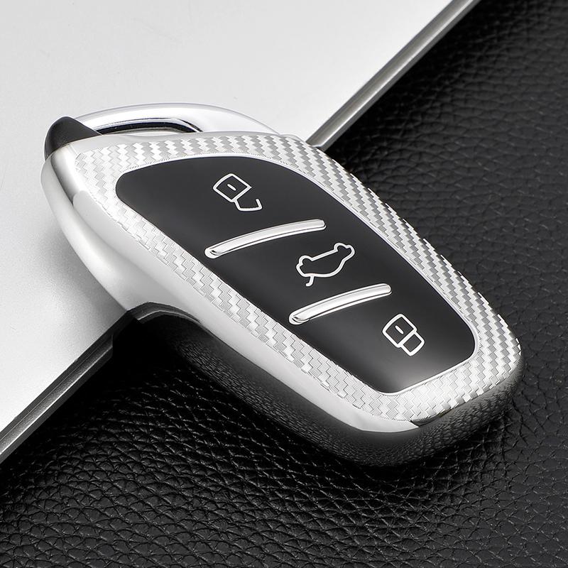 TPU Carbon Fiber Car Smart Key Case Cover Bag for MG ZS EV MG6 EZS HS EHS 2019 2020 for Roewe RX5 I5 I6 RX3 RX8 ERX5