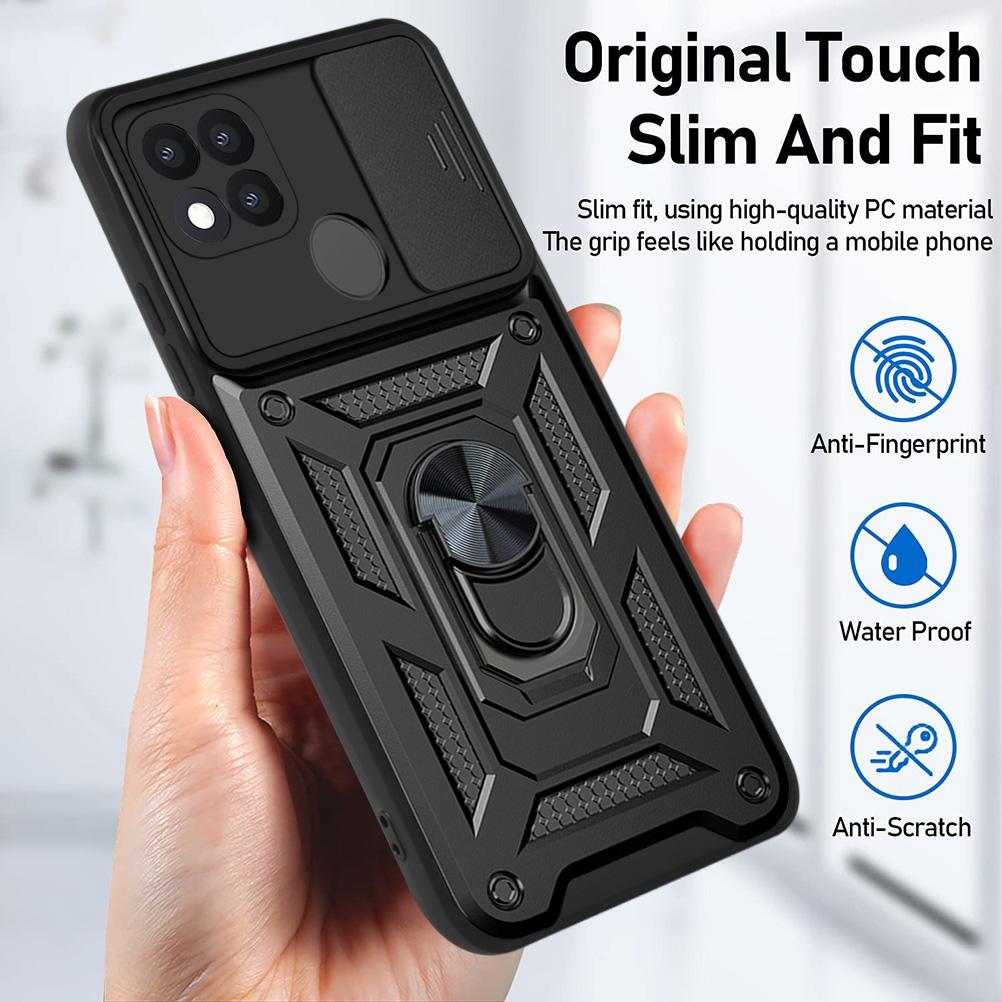 Pouzdro s výsuvným fotoaparátem, nárazuvzdorné brnění pro OPPO A5 A7 A8 A12 A15 4G, magnetický držák do auta, ochranný kroužek pro OPPO A16 A17 A31 A38