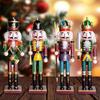 Colorful Wooden Nutcracker Soldier King Figurine Christmas Decor for Shelves