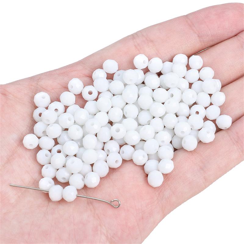 Black & White Glass Beads: Transparent Round, Crystal, Wheel, Bamboo - DIY Handcrafted Bracelet & Necklace Jewelry