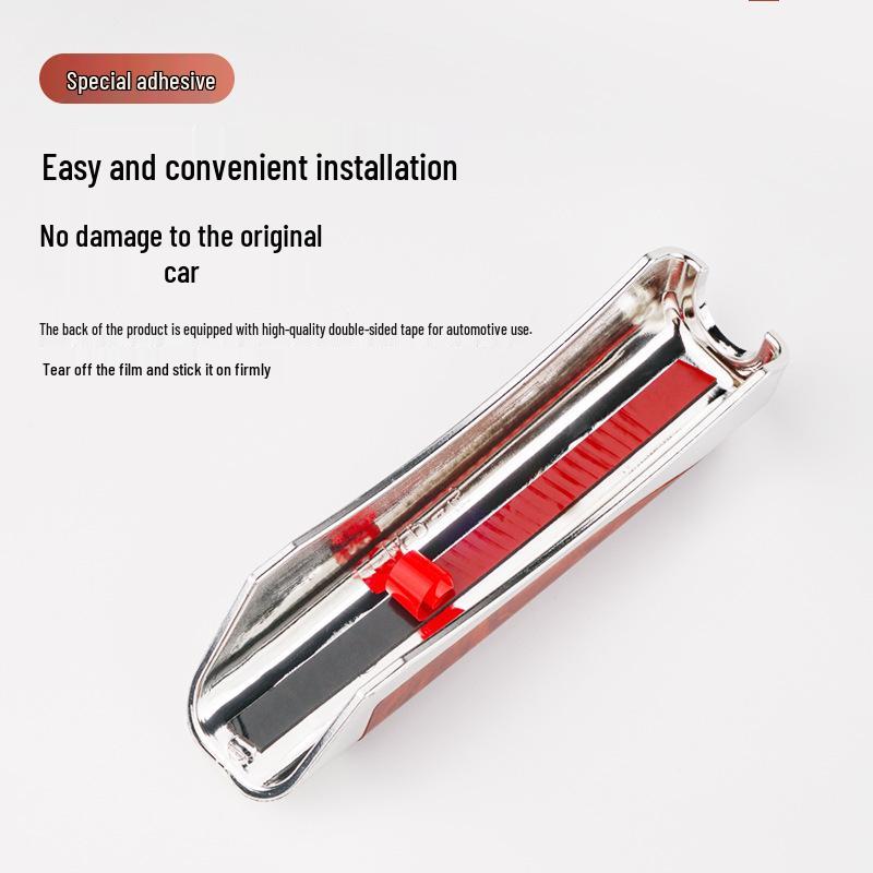 Car Interior Handbrake Lever Decorative Cover, ABS Sheath with Carbon Fiber & Peach Wood Grain Pattern
