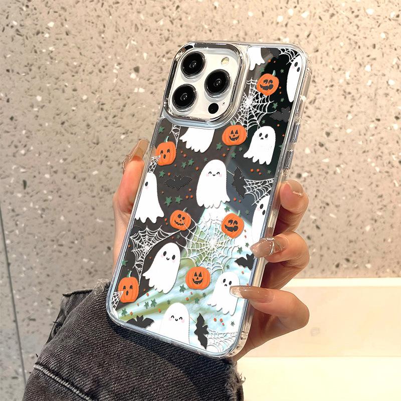 Halloween Ghost for iPhone17ProMax mobile phone case niche large hole 15/16 Apple 14 makeup mirror