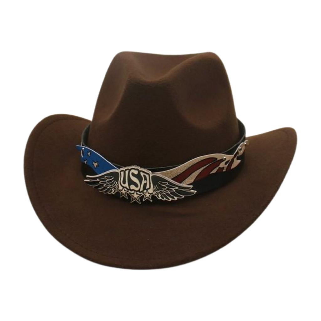 Tibetan Jazz Hat Woolen Shiny Belt Celebrity Style Retro Cowboy Hat Western Cowboy Hat