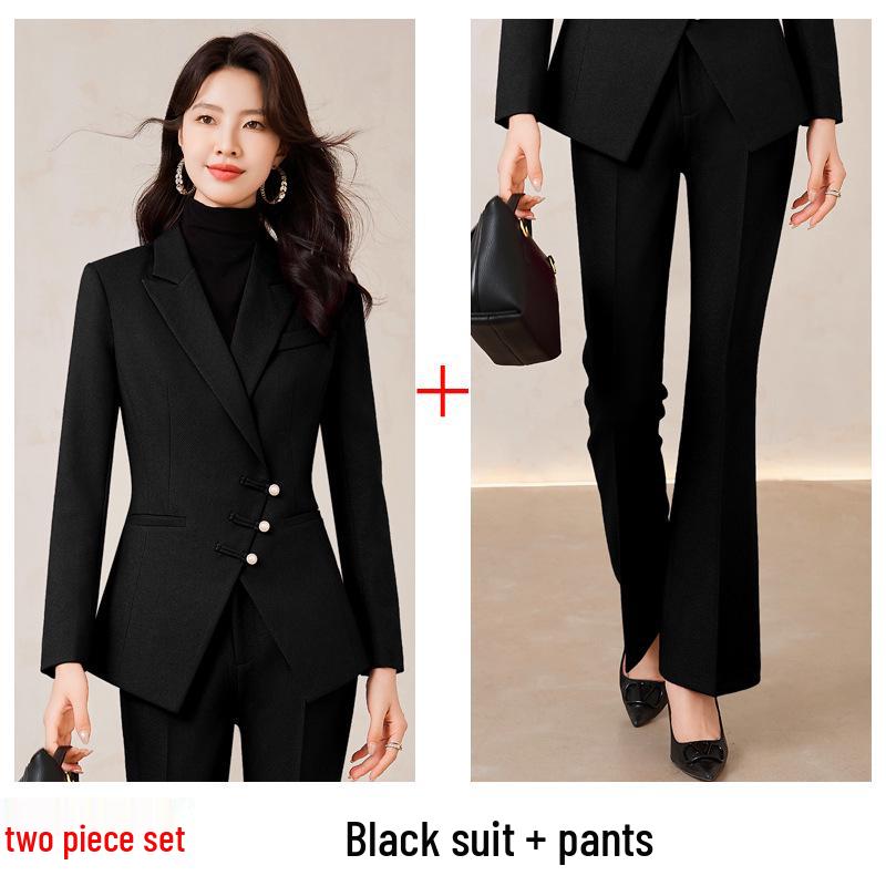 Women's High-End Red Blazer Suit - Casual, Professional, Celebrity Style for Autumn/Spring