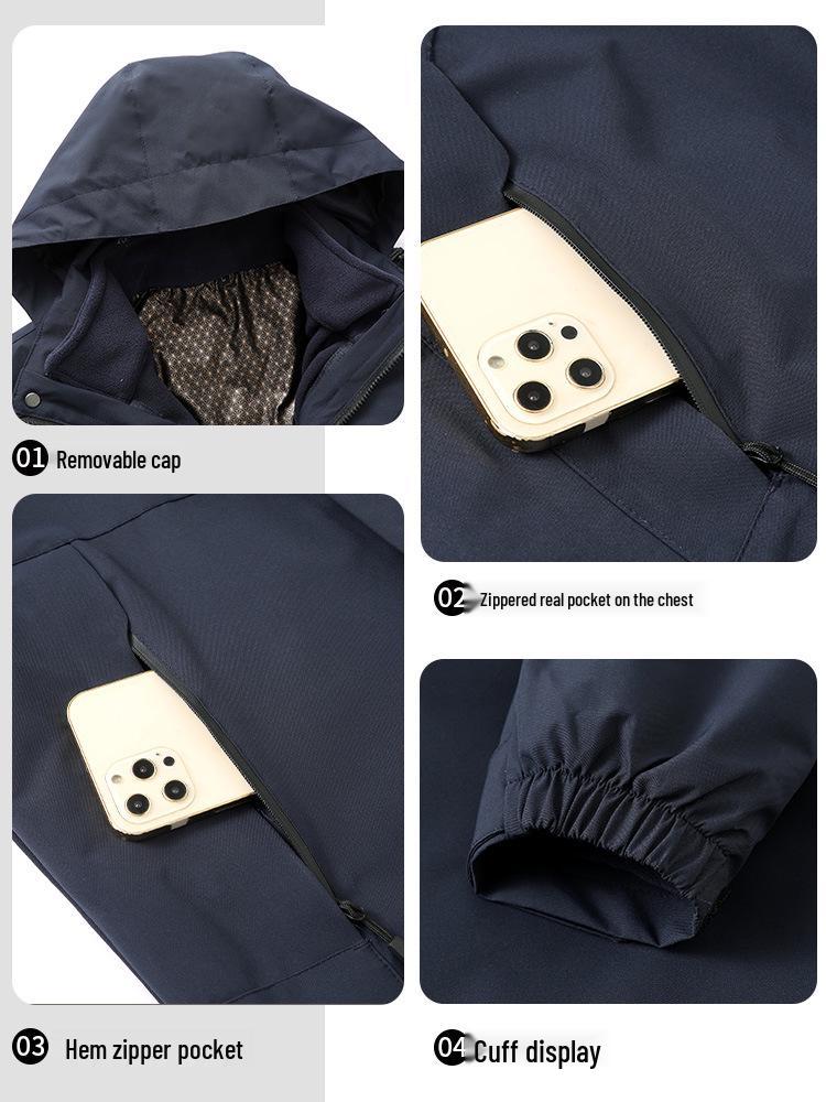 Men's 3-in-1 Thick Winter Jacket, Middle-aged Dad Style