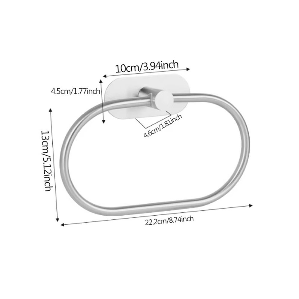 Rustproof Towel Ring Hook Wall Mounted Self-adhesive Towel Holder Hand Towel Holder  Bedroom Use