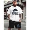 European Size Dallas Football Men's Latest Trendy Short-sleeved T-shirts Summer Fashion Print European and American Men Casual Sports Loose T-shirts