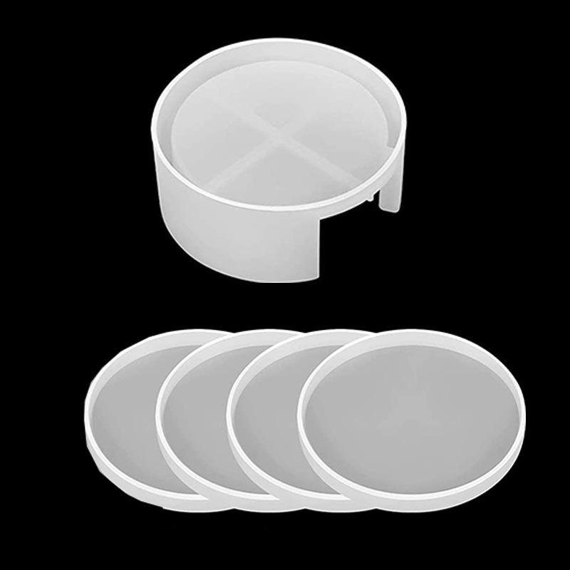 

Coaster Resin Silicone Molds Set With Round Square Octagon Shape Holder Molds DIY Gypsum Coaster Tray Mold Home Decoration