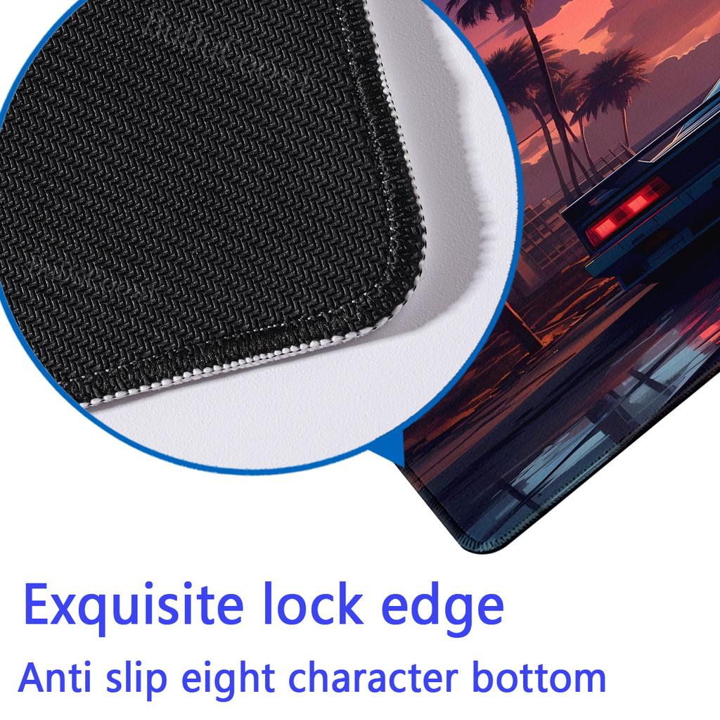 Laptop Gamer mousepad landscape mountain sunset racecar cartoon mouse pad Large Rug Locking Edge Keyboard Desk Mat for CSGO LOL