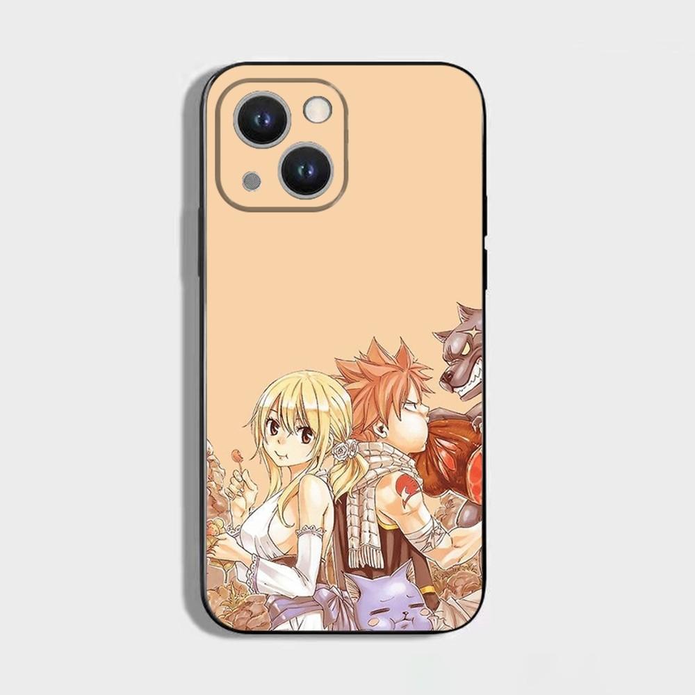 Fairy Tail Natsu Dragneel Phone Case For iPhone 16,15,14,13,12,11 Plus,Pro Max,XS,X,XR,SE,Mini,8,7,Soft Silicone Black Cover
