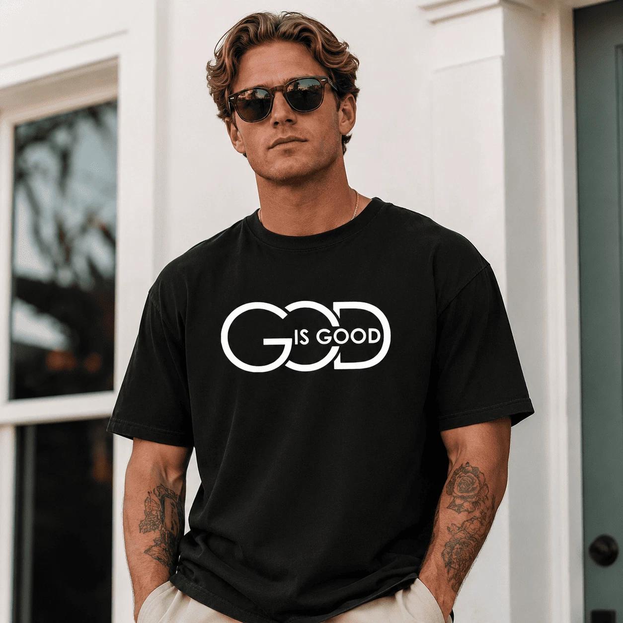 God Is Good Christian Graphic Tee - Minimalist Faith Statement T-Shirt XS