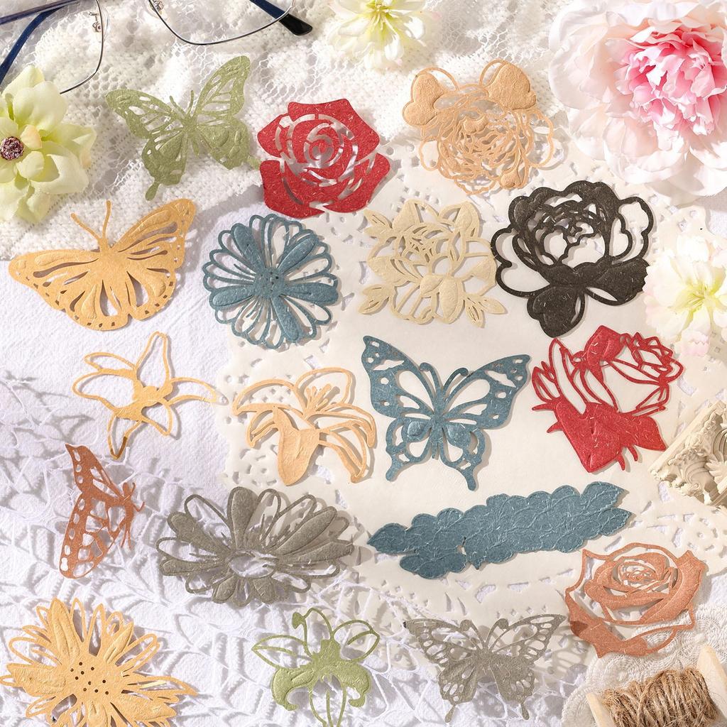 10 pcs Vintage Die-Cut Paper Pack, Non-Stick Journal Decorations, Artistic Collage Materials