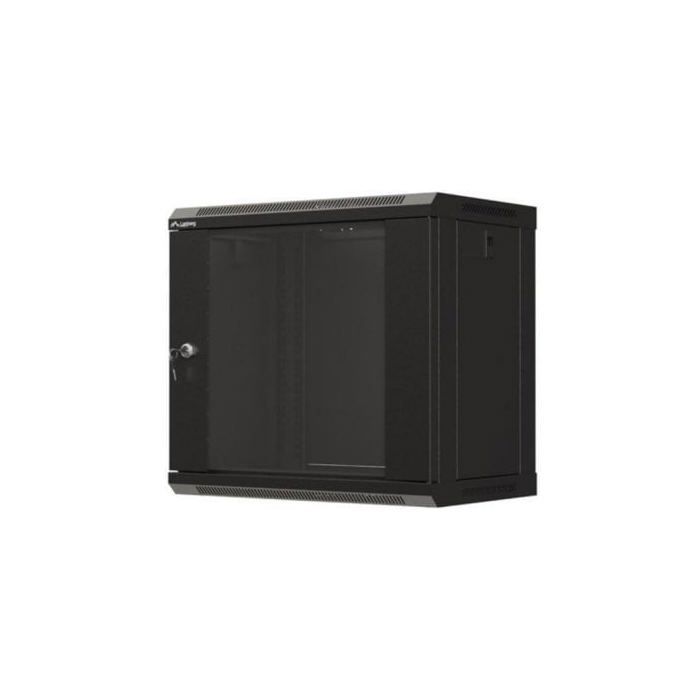 Bastidor de pared Lanberg WF03-5309-10B 9U 60kg con bloqueo y rieles de rack negro