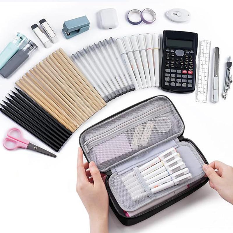 Portable Pencil Case Large Capacity Pencil Case Stationery Pencil Case High Aesthetic Student Stationery Storage Bag Holder Box Organiser