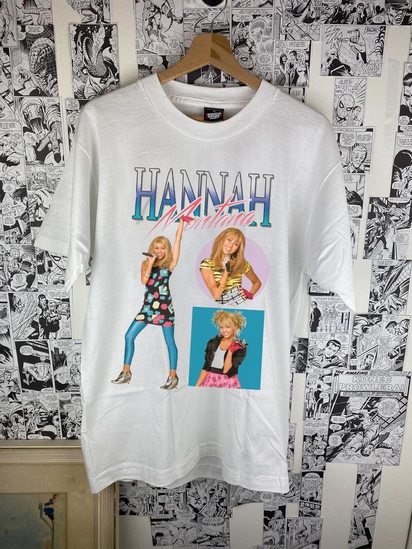Hannah Montana Miley Cyrus classic white t-shirt QT7397 M