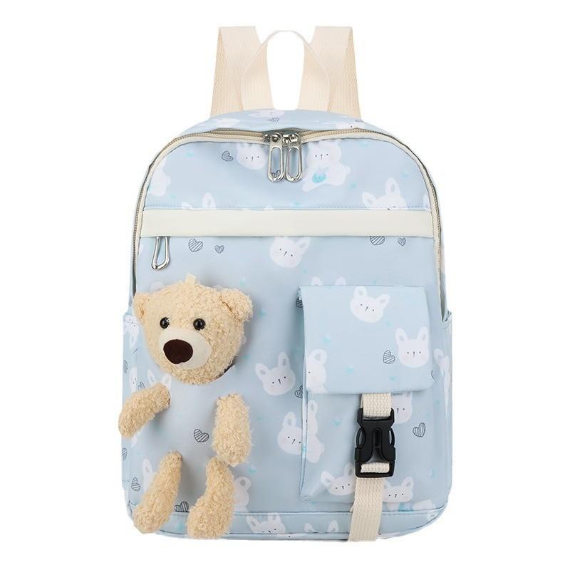 Cute Oxford Fabric Toddler Backpack With Bear Print For Kindergarten And Preschool