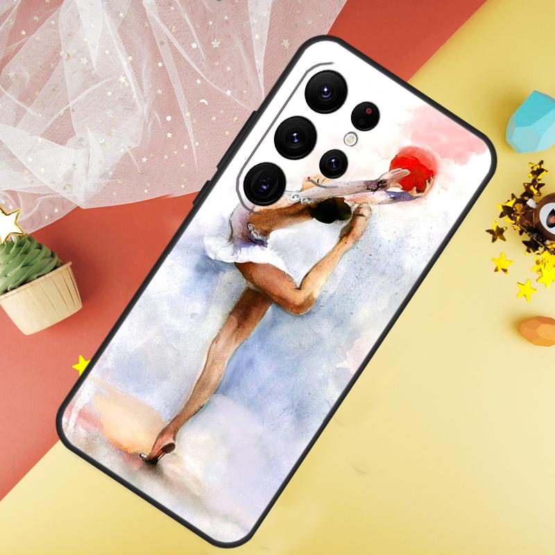 Gymnastics Oil Painting Phone Case For Samsung Galaxy S25 S26 Ultra S21 S20 S22 S23 Ultra S10 Plus S24 FE Cover Coque