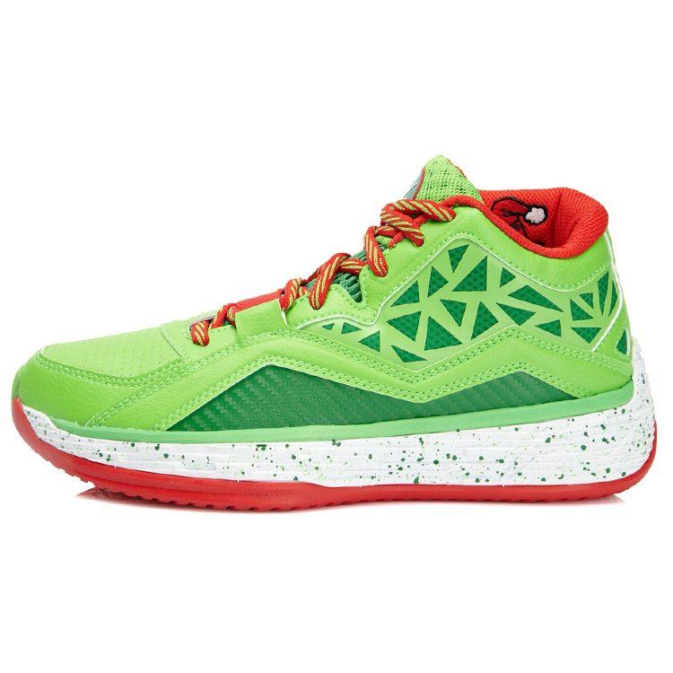 Li Ning Wade Fission 2.5 Mittelhohe Basketballschuhe Unisex Grün Rot ABFK031-4