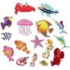 New Marine Life Embroidery Cloth Sticker Foreign Trade Cartoon Crab Chapter Boy Ironing Jellyfish Lobster Starfish Cloth Sticker Patch Sticker