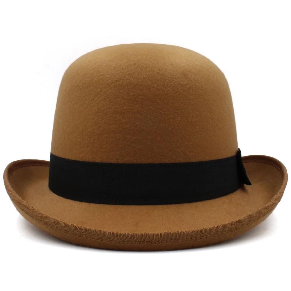 Herren Damen Filz Melone Klassische Partyhüte Leichte Derby Fedora Hüte Kostümzubehör